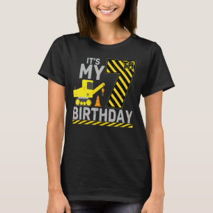 7 Years Old Boy It's My 7th Birthday Construction T-Shirt