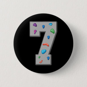 7 Years Old Climber Birthday Bouldering Climbing R 6 Cm Round Badge
