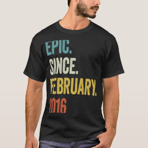 7 Years Old Epic Since February 2016 7th Birthday T-Shirt