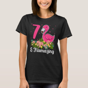 7 Years Old Flamazing Funny Flamingo Lover Pun 7th T-Shirt