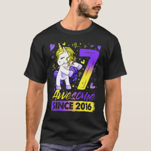 7 Years Old Flossing Unicorn Gifts 7th Birthday Gi T-Shirt