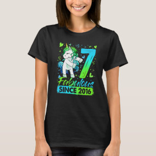 7 Years Old Flossing Unicorn Gifts 7th Birthday Gi T-Shirt