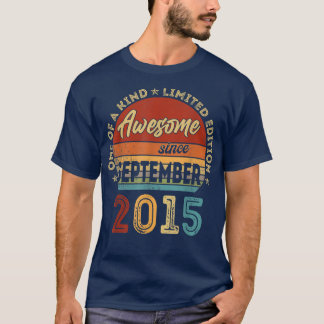 7 Years Old Gift 7th Birthday Awesome Since Septem T-Shirt