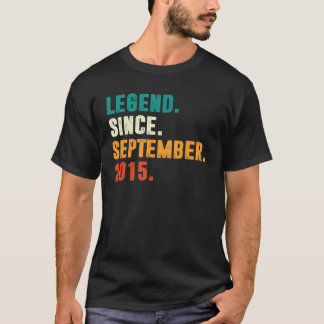 7 Years Old Gift Legend Since September 2015 7th B T-Shirt