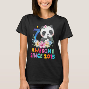 7 Years Old Girl Birthday Unicorn Panda  B Day Pan T-Shirt