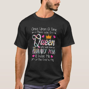 7 Years Old Girls 7th Birthday Queen February 2016 T-Shirt