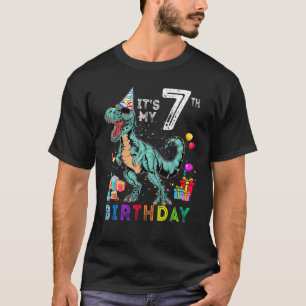 7 Years Old  It's My 7th Birthday Dinosaur Rex 2 T-Shirt