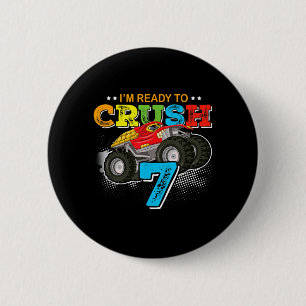7 Years Old Kid Birthday Quote Funny 7th B-Day Boy 6 Cm Round Badge