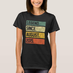 7 Years Old Legend Since August 2015 7th Birthday T-Shirt