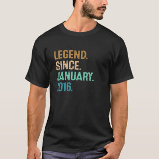 7 Years Old  Legend Since January 2016 7th Birthda T-Shirt