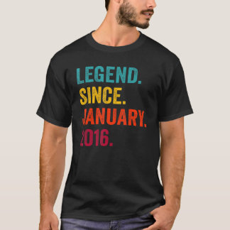 7 Years Old  Legend Since January 2016 7th Birthda T-Shirt
