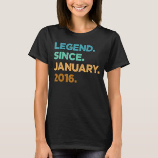 7 Years Old Legend Since January 2016 7th Birthday T-Shirt