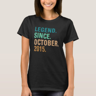 7 Years Old Legend Since October 2015 7th Birthday T-Shirt