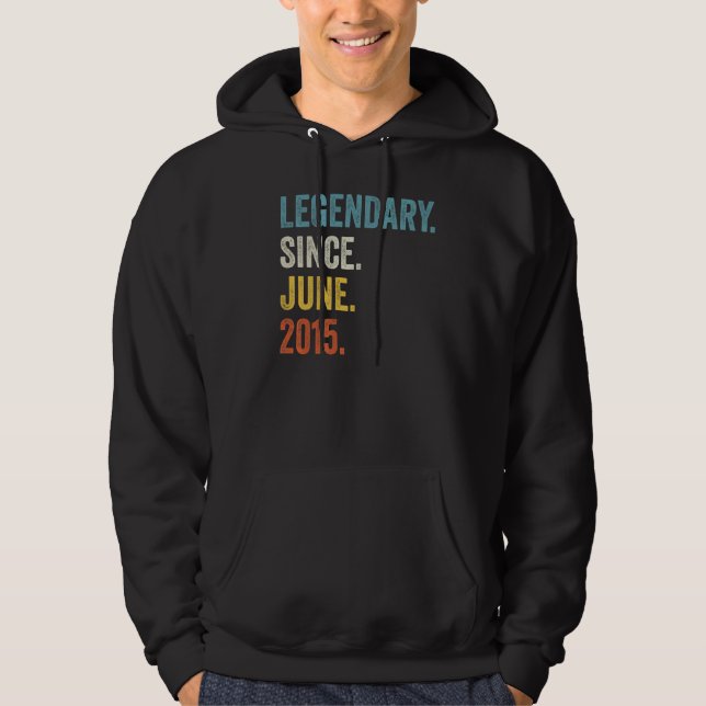 7 Years Old Legendary Since June 2015 7th Birthday Hoodie (Front)