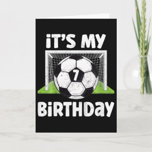 7 Years Old Soccer 7th Birthday Player Kids B-day Card