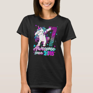 7 Years Old Unicorn Dabbing 7th Birthday Girl Unic T-Shirt