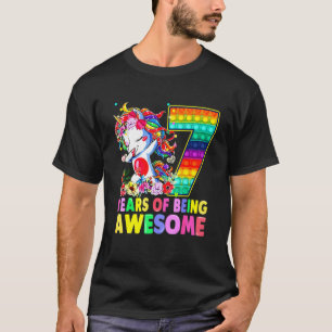 7 Years Old Unicorn Dabbing 7th Birthday Girl Unic T-Shirt