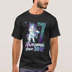 7 Years Old Unicorn Flossing 7th Birthday Girl Uni T-Shirt