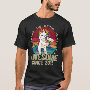 7 Years Old Unicorn Flossing 7th Birthday Girl Uni T-Shirt