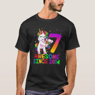 7 Years Old Unicorn Flossing 7Th Birthday Girl Uni T-Shirt