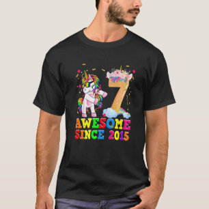 7 Years Old Unicorn Flossing 7th Birthday Girls T T-Shirt