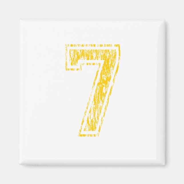 #7 Yellow Varsity Magnet (Front)