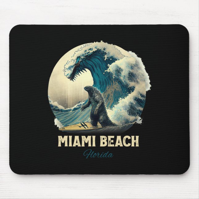 7miami Beach Florida Surfing Surfboard  Mouse Pad (Front)