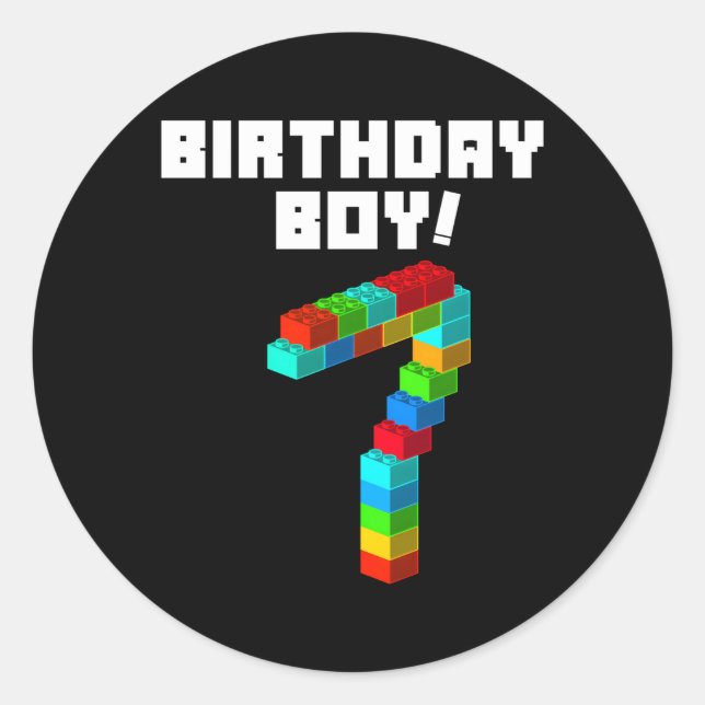 7Th 7 Block Building Classic Round Sticker (Front)