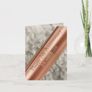 7th Anniversary Copper and Wool Card