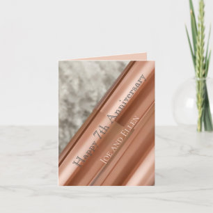 7th Anniversary Copper and Wool Card