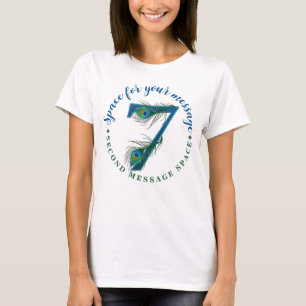 7th Anniversary Elegant Peacock Feather T-Shirt