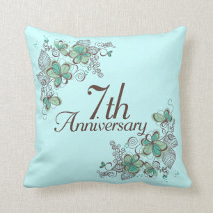 7th Anniversary Gift Throw PIllow