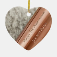 7th Anniversary, Wool and Copper Print Heart Keeps