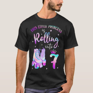 7th Bday Rolling Into 7 Birthday Roller Skate Them T-Shirt