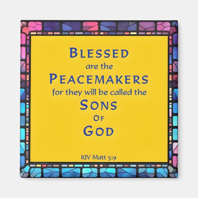 7th Beatitude from Jesus' Sermon on the Mount Magnet (Front)