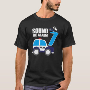 7th Birthday 7 Seven Year Old Police Car Cop Offic T-Shirt
