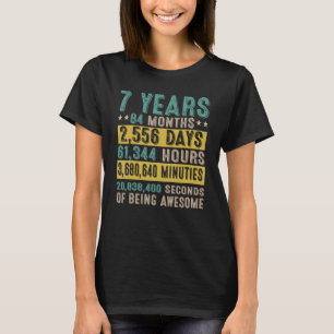 7th Birthday 7 Years Of Being Awesome Countdown T-Shirt