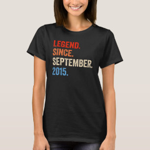 7th Birthday 7 Years Old Legend Since September 2 T-Shirt