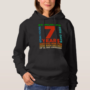 7th Birthday 7 Years Old Vintage Retro 84 Months Hoodie
