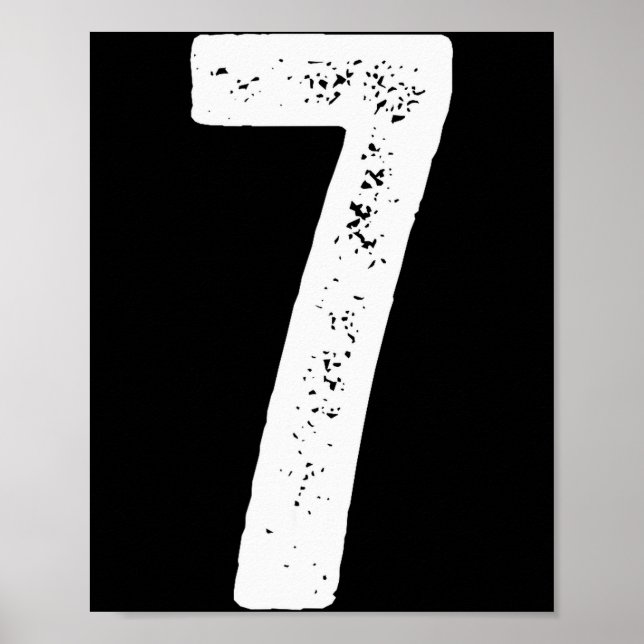 7th Birthday 7 Years Uniform Srts Team Jersey Numb Poster (Front)