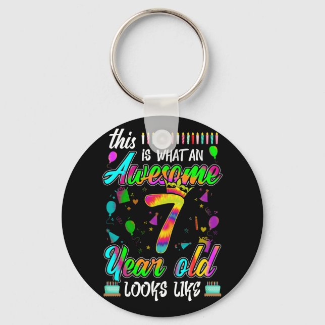 7th Birthday Awesome 7 Year Old Looks Like Key Ring (Front)