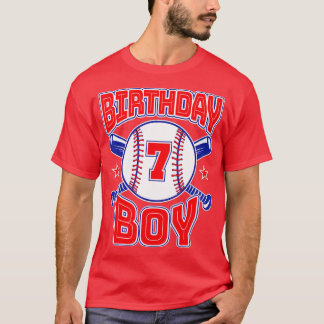 7th Birthday Baseball Big Number Seven 7 Year Old  T-Shirt