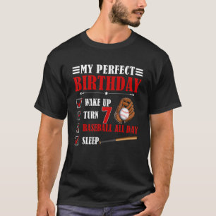7th Birthday Baseball Player Boy Seven Year Old Vi T-Shirt