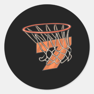 7th Birthday Basketball 7 Year Old Kid for Birthda Classic Round Sticker