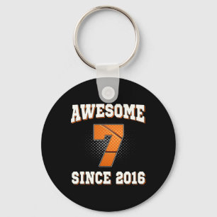 7th Birthday Basketball 7 Years Old Awesome since  Key Ring