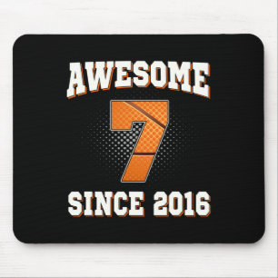 7th Birthday Basketball 7 Years Old Awesome since Mouse Pad