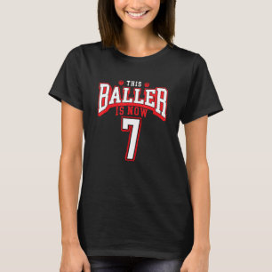 7th Birthday Basketball 7 Years Old Bday 1 T-Shirt