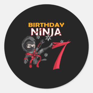 7th Birthday Birthday Ninja Birthday Costume Party Classic Round Sticker