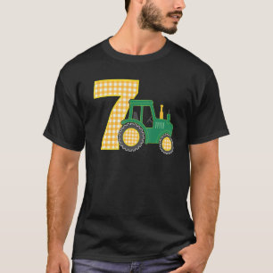 7th Birthday Boy 7 Year Old Farm Truck Tractor Par T-Shirt