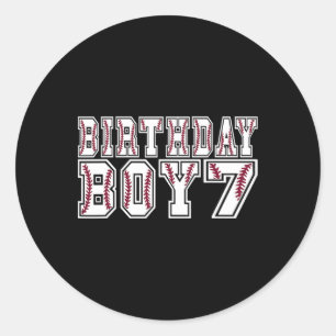 7th Birthday Boy 7 Years Old Sell Theme Lover Part Classic Round Sticker